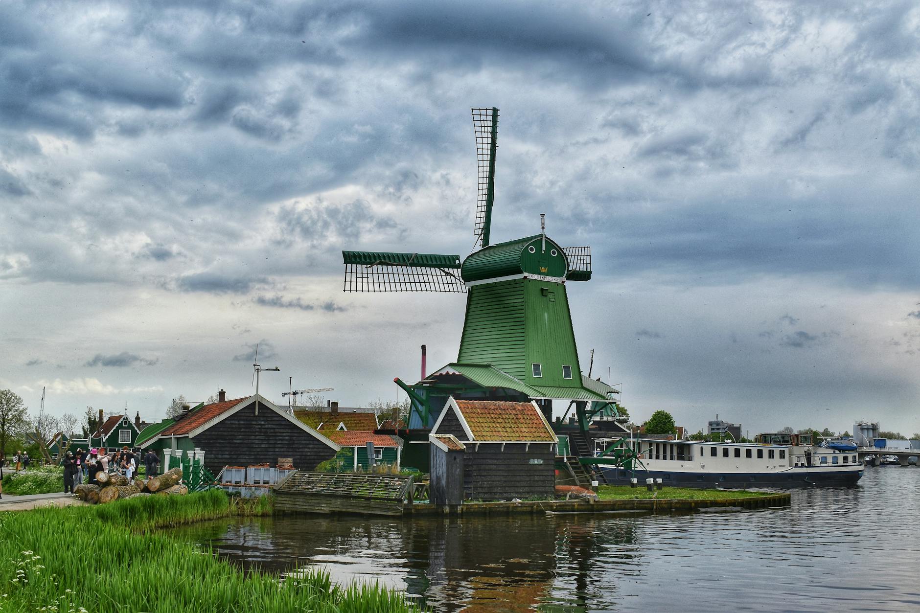 Traditional Dutch windmills at Zaanse Schans - best day trips from Amsterdam