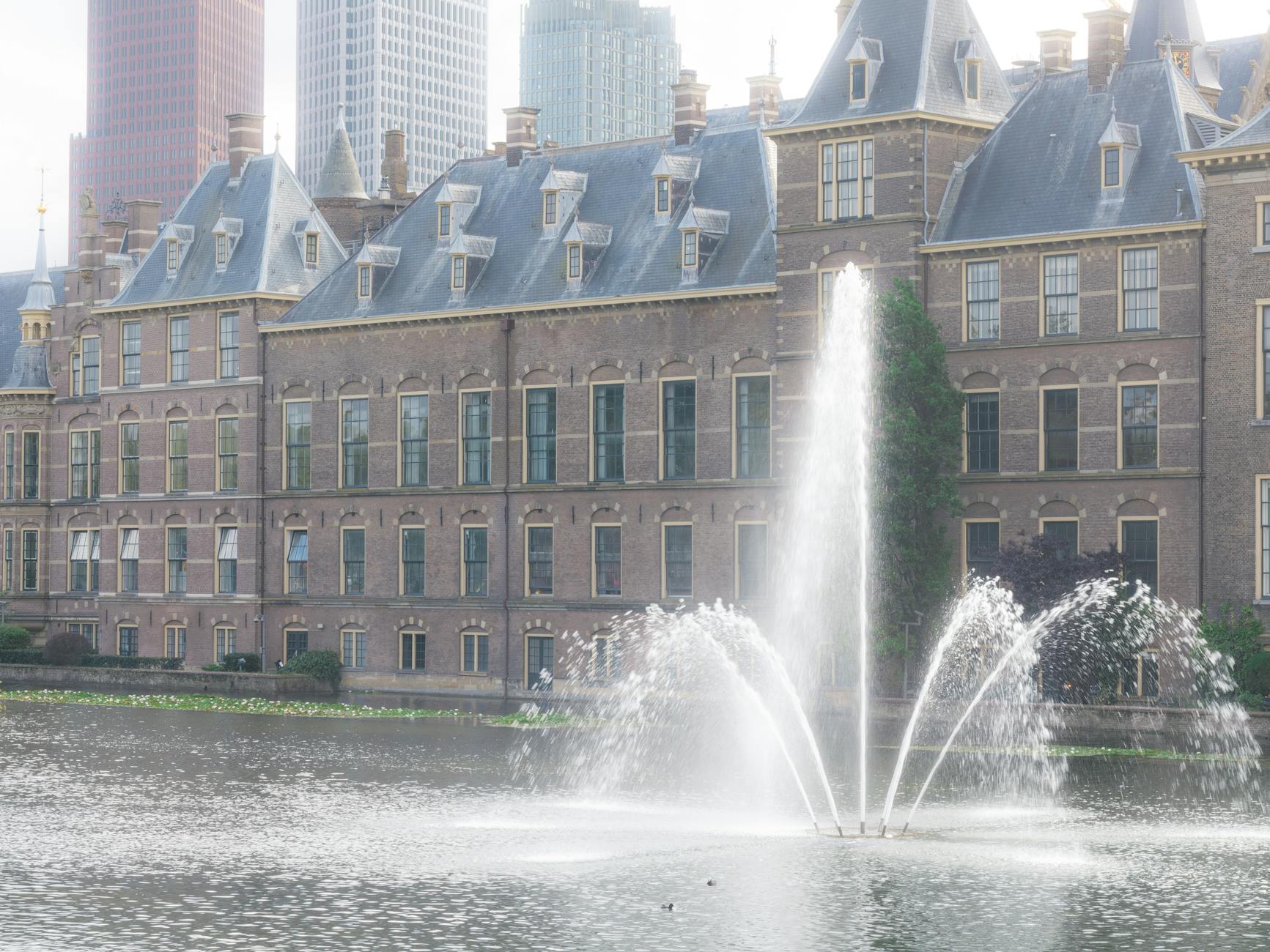 The Binnenhof parliament buildings in The Hague Netherlands