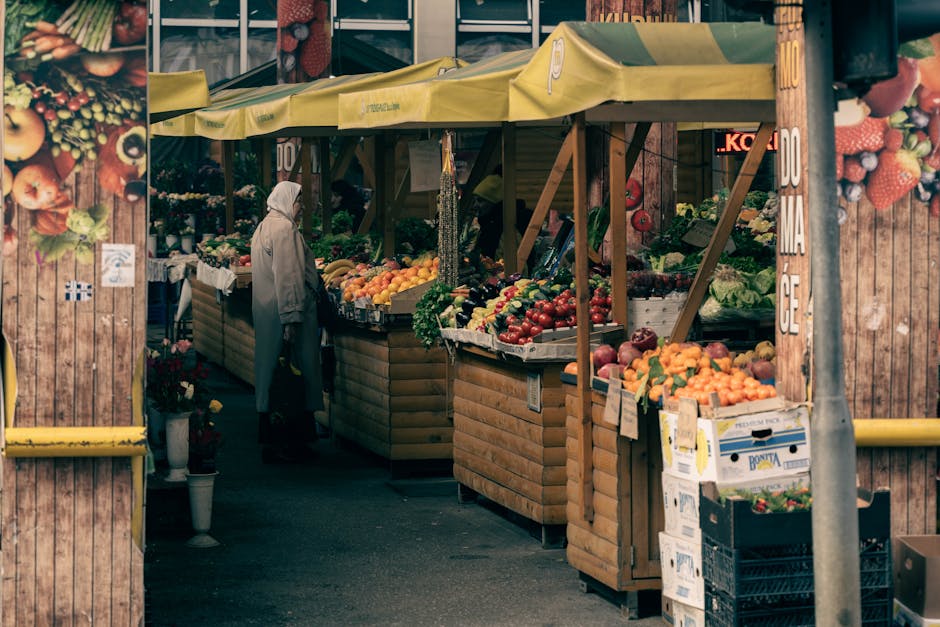 Flower stall colorful tulips Amsterdam market