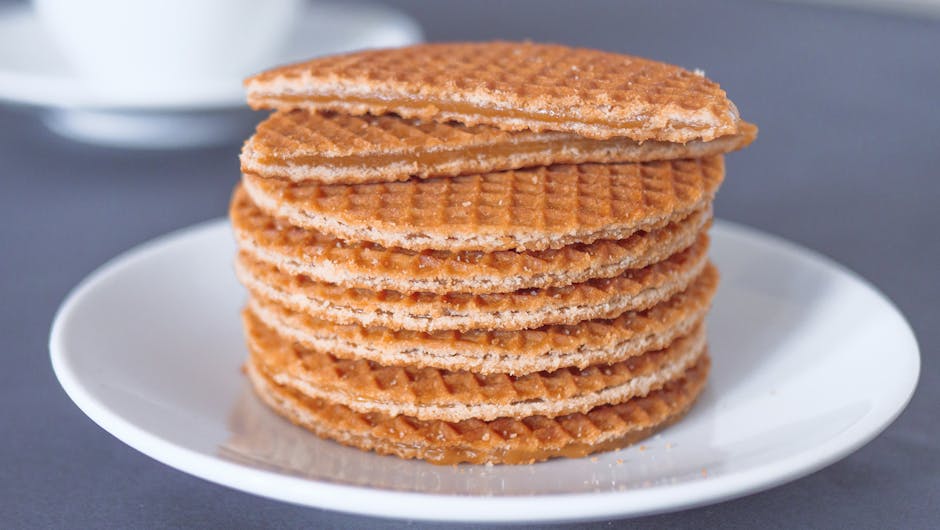 Hot stroopwafel hand pressed sweet Amsterdam
