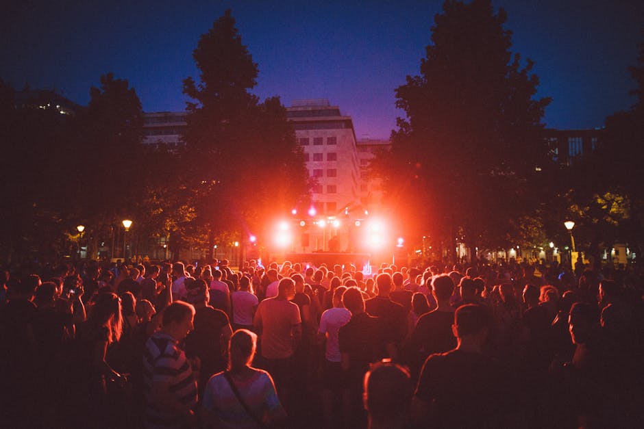 Amsterdam canal night festival party crowd