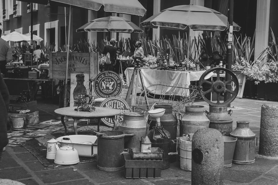 Amsterdam Waterlooplein market stalls outdoor