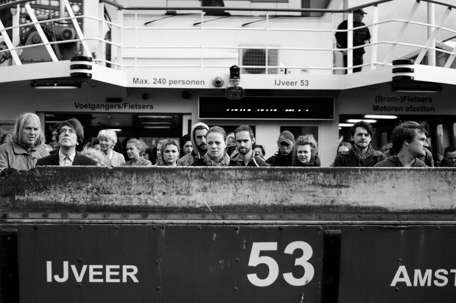 Amsterdam ferry IJ river boat passengers