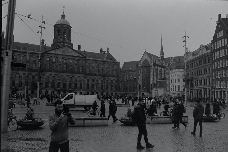 Dam Square Amsterdam Royal Palace and historic buildings