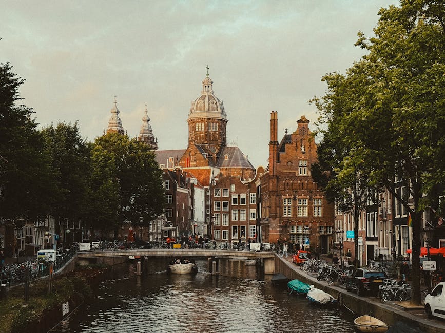 Vintage Amsterdam street historic architecture