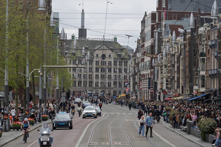 Amsterdam summer tourist crowded busy