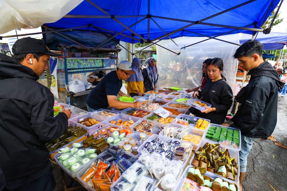 Street food vendor cooking at Amsterdam market