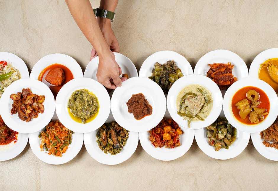 Indonesian food sharing group dinner table