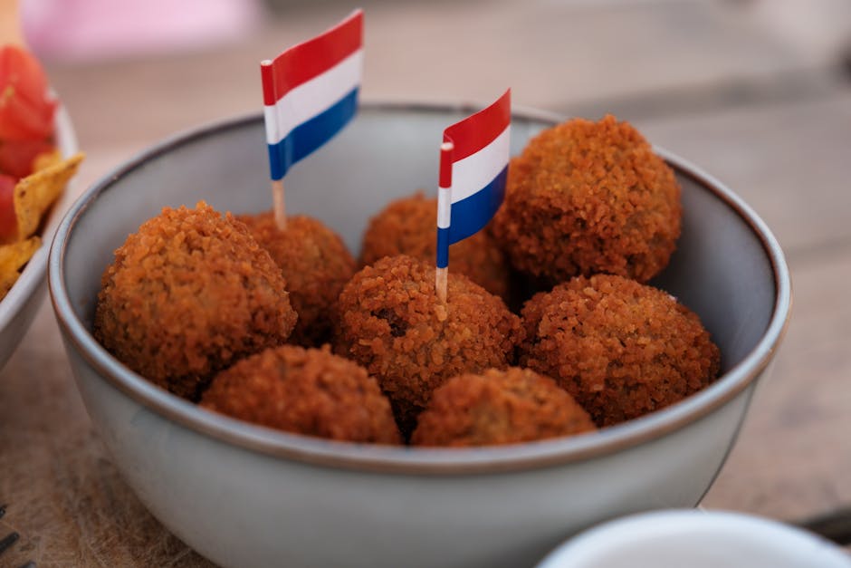 Dutch bitterballen deep fried with mustard