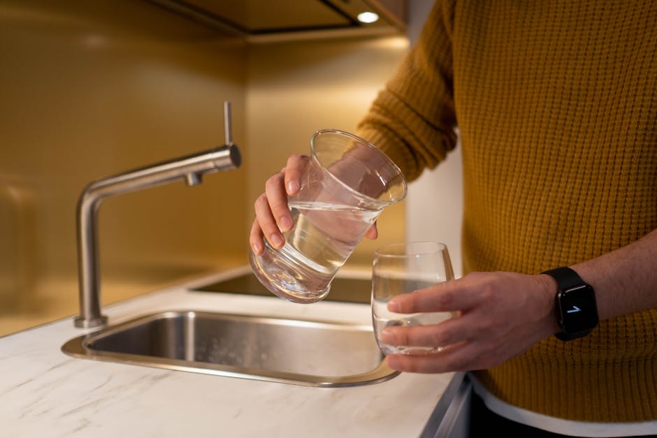 Tap water glass faucet drinking clear