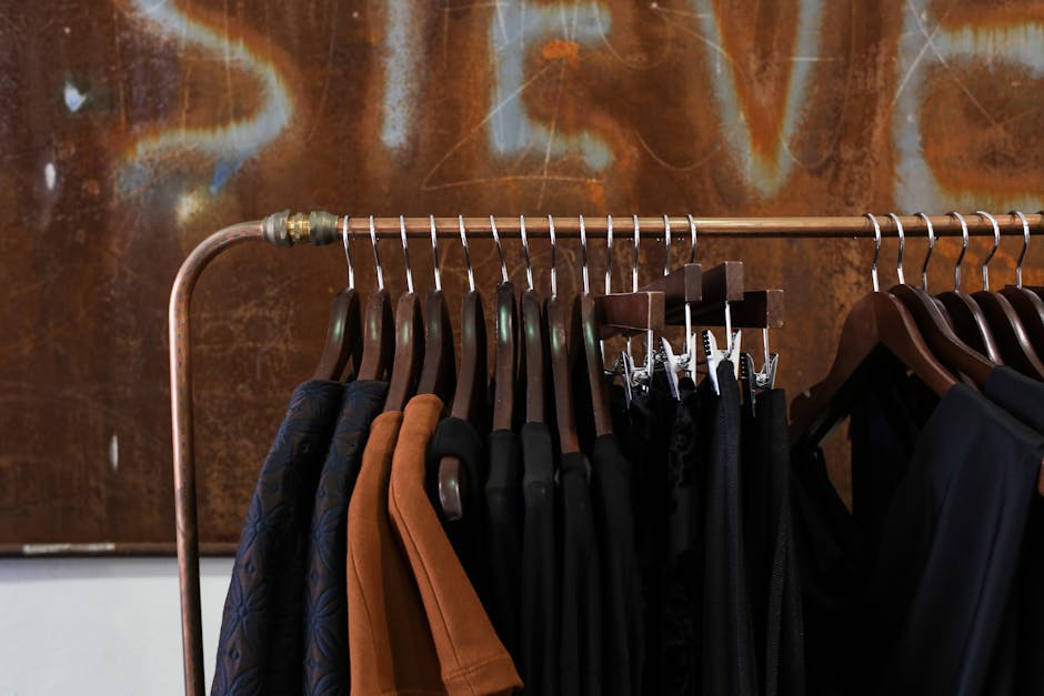 Vintage denim jackets clothing rack