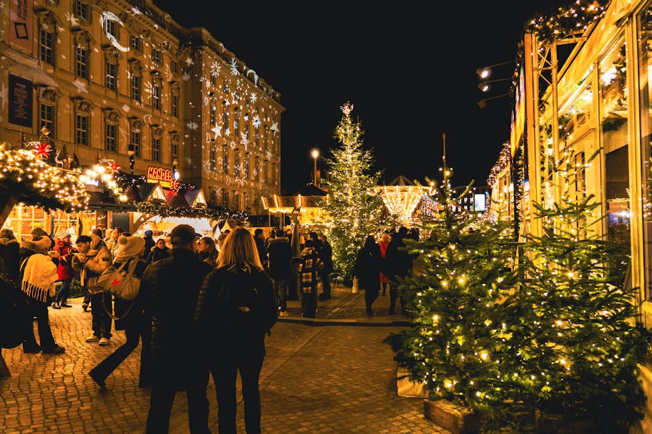 Amsterdam Christmas market lights winter festive