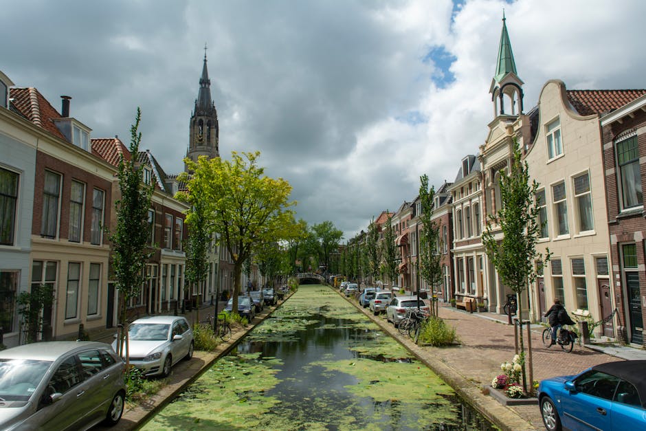 Delft Markt square town hall historic