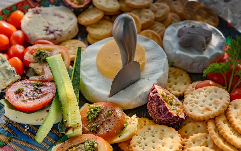 Cheese tasting platter knife wooden board
