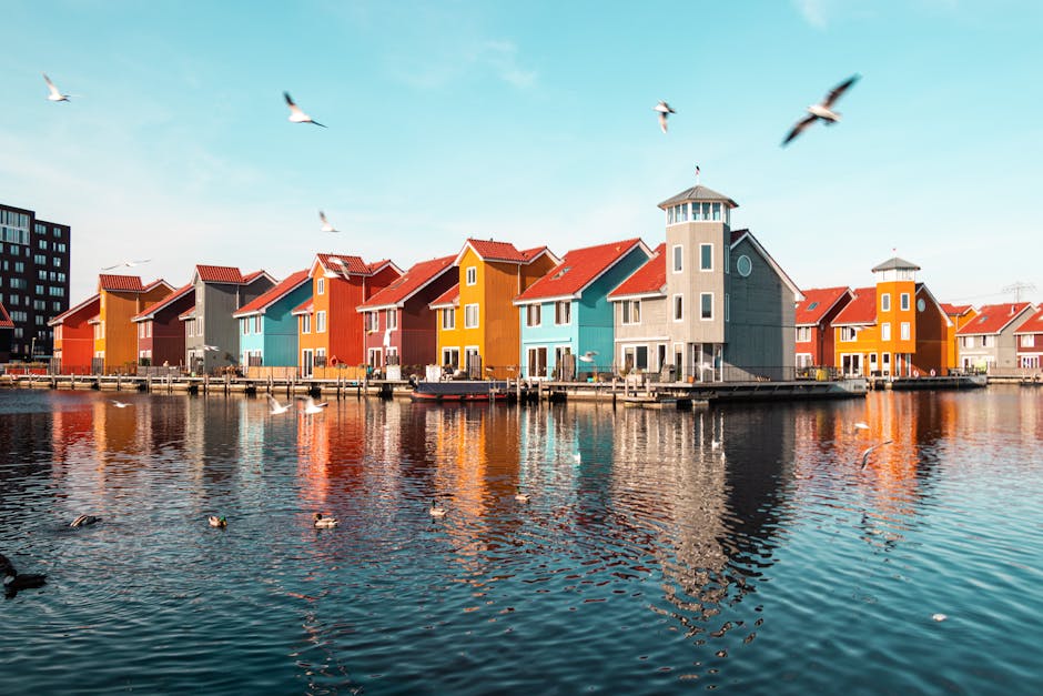 Marken lighthouse harbour wooden pier