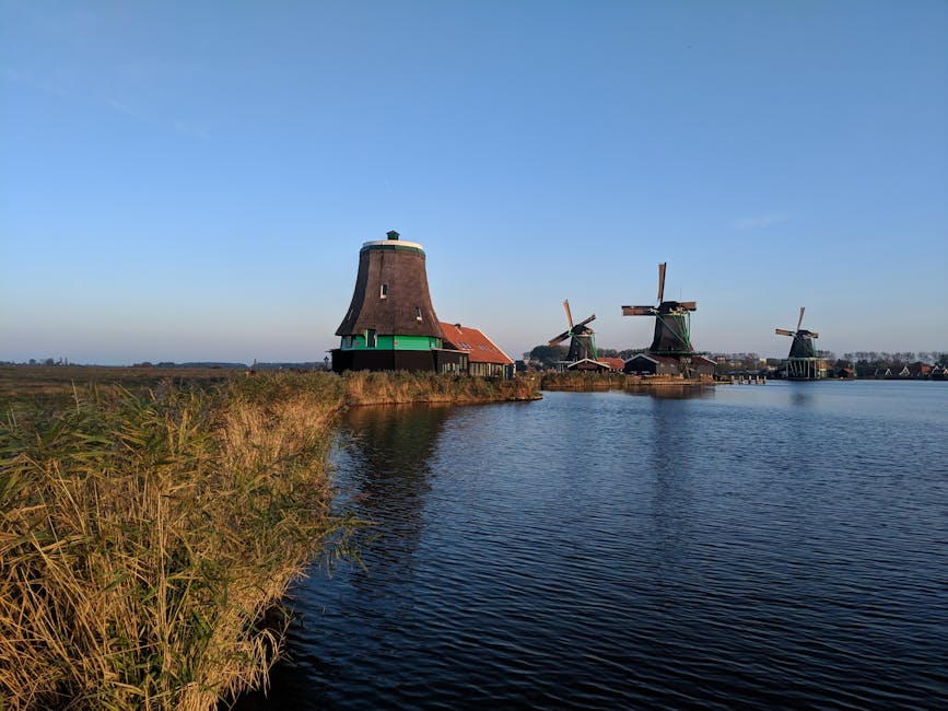 Zaanse Schans bridge wooden walkway visitors