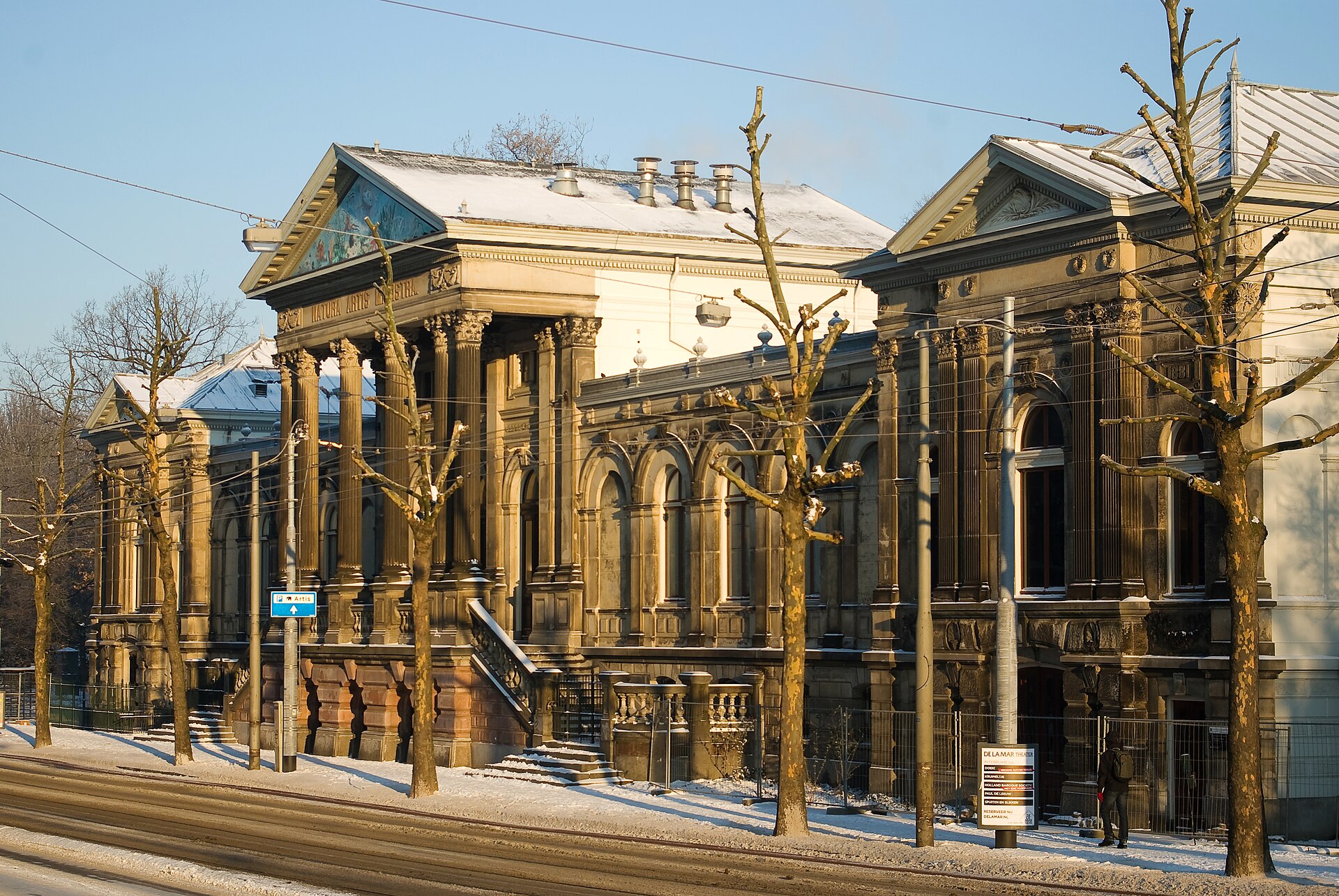 The neoclassical ARTIS Aquarium building on the Plantage Middenlaan